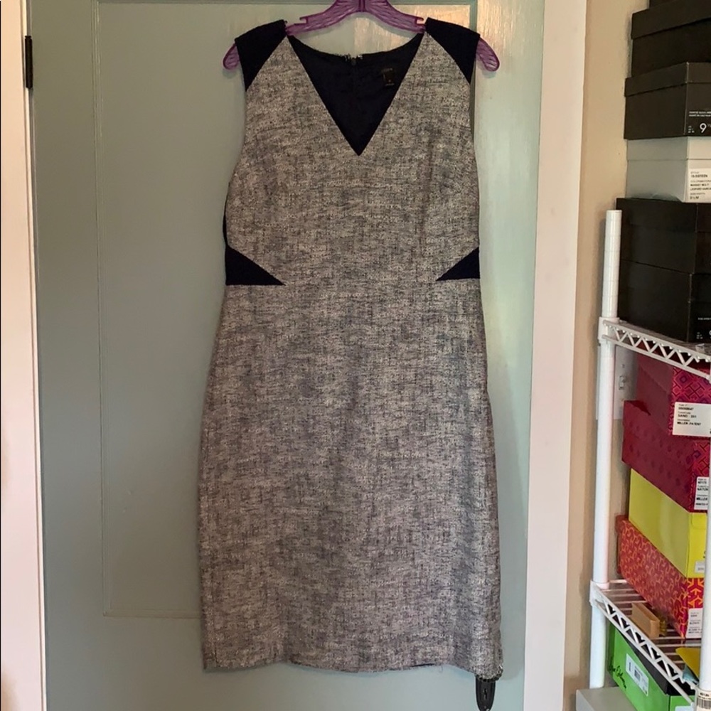 J.Crew lightweight tweed sheath dress.
